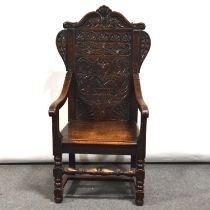 Victorian oak wainscot chair,