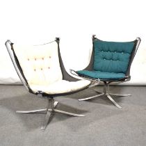 Pair of 'Falcon' lounge chairs, 1970s, attributed to Sigurd Ressell for Vatne Mobler