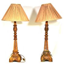 Pair of gilt "Eiffel" table lamps,