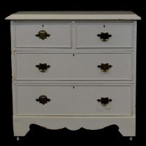 Victorian painted pine chest of drawers,