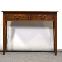 Georgian style oak and mahogany side table by Haselbech Oak,