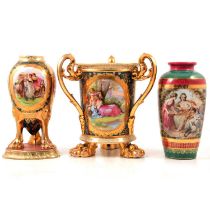 Three Royal Vienna decorative vases