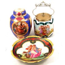 Royal Vienna ginger jar and cover, and other decorative wares