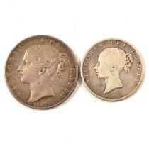 Victoria crown (1847) and half-crown (1846).