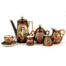 Quantity of decorative Royal Vienna tea and coffee wares