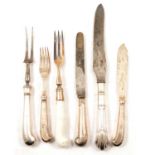 Small quantity of silver and silver mounted cutlery,