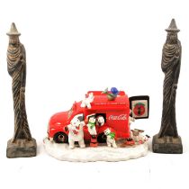 Franklin Mint Romeo and Juliet bowl and matching candlesticks, and a Coca-Cola musical group