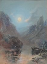 William Arnee Frank, Nocturnal river scene; an another 19th century watercolour