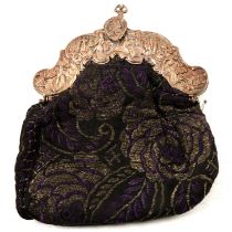 Dutch silver-mounted brocade evening bag,