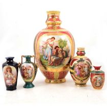 Collection of fifteen Royal Vienna cabinet vases