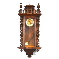 Vienna style mahogany wall clock