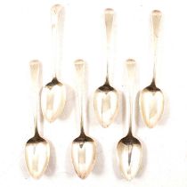 Set of six Georgian silver dessert spoons, George Day, London 1814.