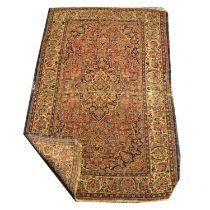 Antique Persian Kashan rug