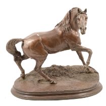 Modern bronze-effect model of a stallion