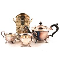 Collection of silver-plated wares.