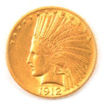 A Gold Ten Dollar ($10) Coin, USA 1912.