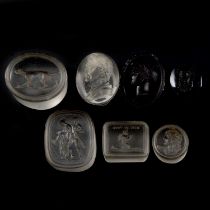 Seven antique glass intaglio seals