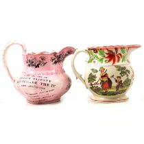 Two 19th century lustreware jugs