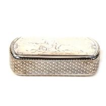 Continental silver and niello snuff box,