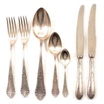 Fraget silver-plated part canteen of cutlery.
