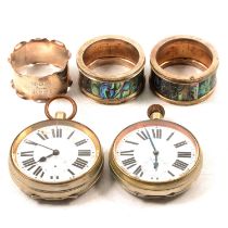 Goliath pocket watches, silver mounted case, etc.