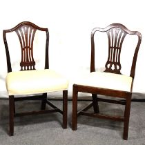 Two George III mahogany dining chairs,