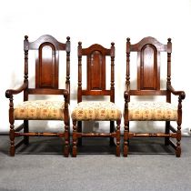 Set of four Haselbech oak dining chairs,