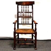 19th Century high spindle back elbow chair,
