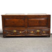 Joined oak mule chest, 18th century,