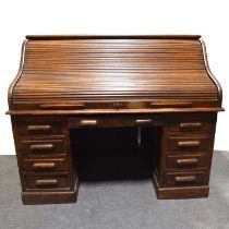 Oak roll top desk,