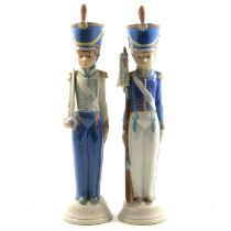 Pair of Lladro figures of boy soldiers.