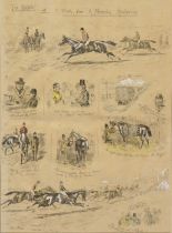 Van de Keere, four antiquarian maps, a hand coloured print "A Trial for a Spring Handicap,