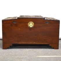 Singapore carved camphor chest,