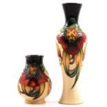 Nicola Slaney for Moorcroft Pottery, two 'Anna Lily' vases
