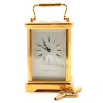 Asprey & Garrard brass cased carriage clock