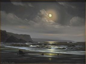 § Peter Cosslett, Beach landscape at night