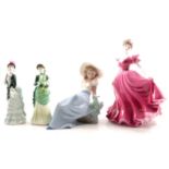 Collection of Coalport and Nao figurines