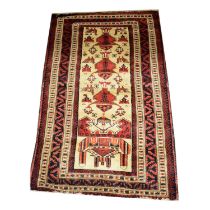 Hamadan rug, and a Persian pattern prayer rug