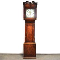 Scottish oak and mahogany longcase clock,