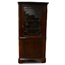 19th Century mahogany freestanding corner cabinet,