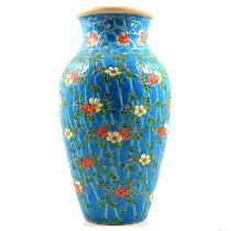 Longwy style pottery vase