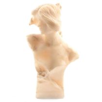 Art Nouveau alabaster bust of a maiden