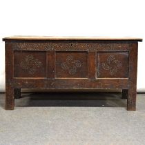 Joined oak coffer, 18th Century,