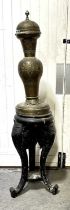 Indian brass vase and stand,
