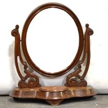 Victorian mahogany toilet mirror,