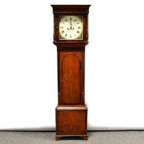 Oak and mahogany longcase clock,