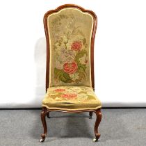 Victorian mahogany nursing chair,