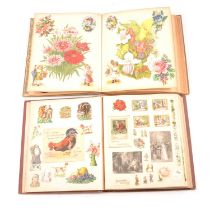 Two good Victorian Scrap Book albums of decoupage