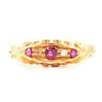 A Victorian style ruby and diamond ring.