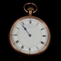 Tho's Russell & Son - a 9 carat yellow gold open face pocket watch.